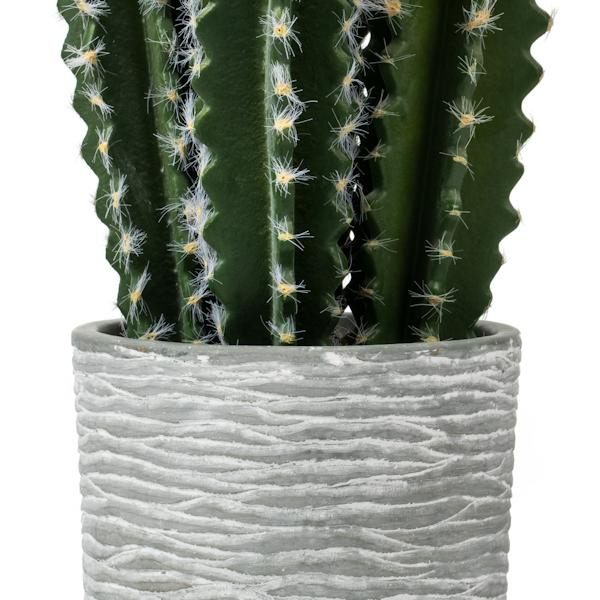 17" Artificial Green Cactus in Concrete Pot 2