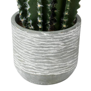 17" Artificial Green Cactus in Concrete Pot 3