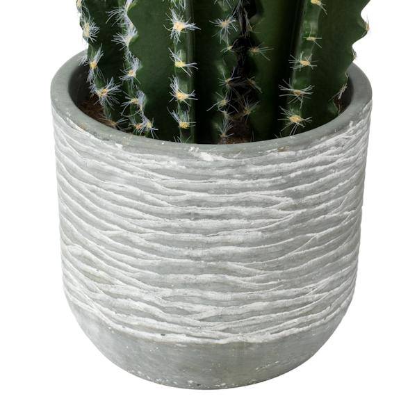 17" Artificial Green Cactus in Concrete Pot 3