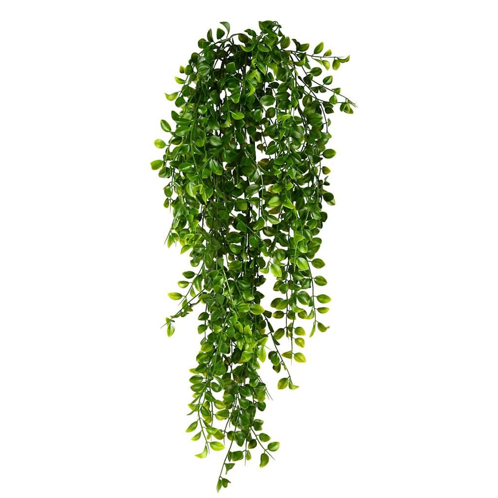 31" Artificial Green Mini Leaf Hanging Bush (2 pack) 1