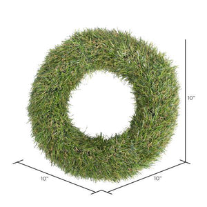 10" Artificial Green Grass Wreath (2 pack) 3