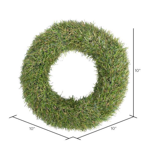 10" Artificial Green Grass Wreath (2 pack) 3