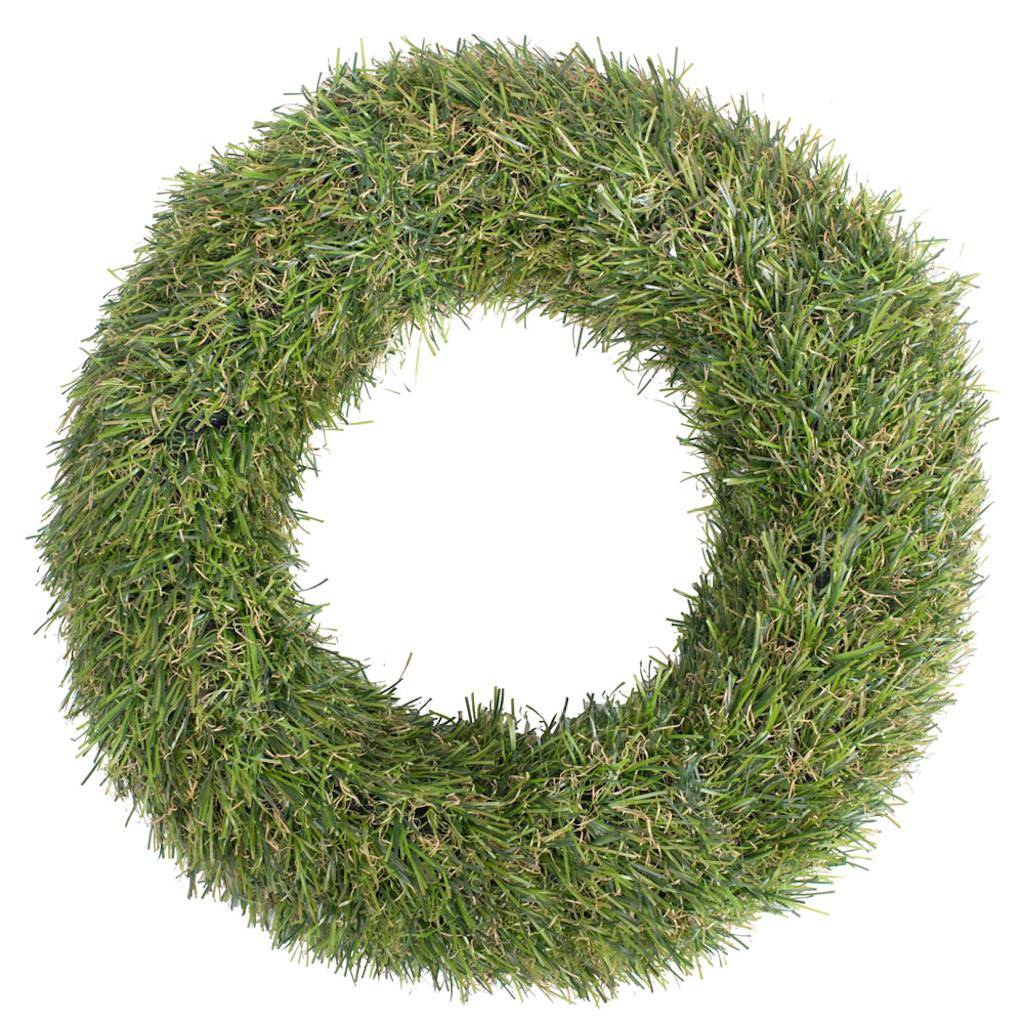 10" Artificial Green Grass Wreath (2 pack) 1