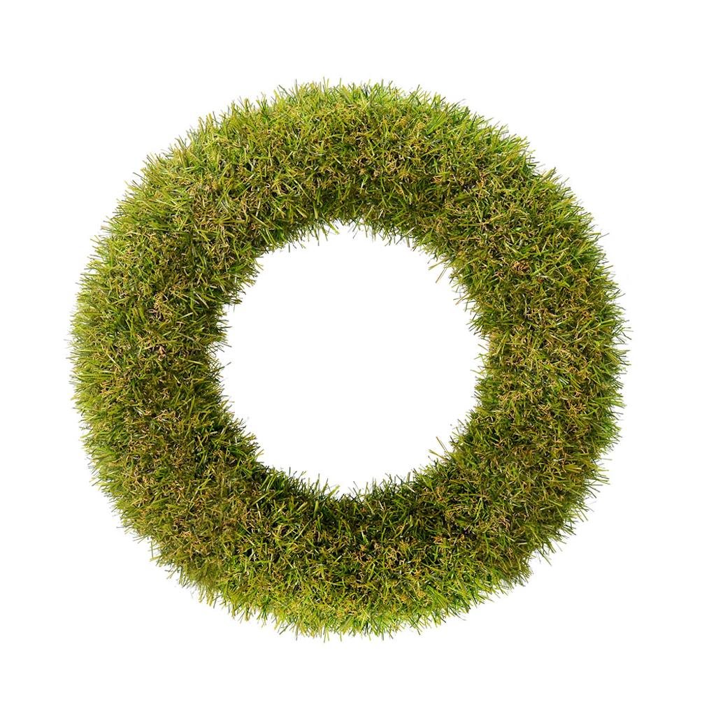 14" Artificial Green Grass Wreath 1