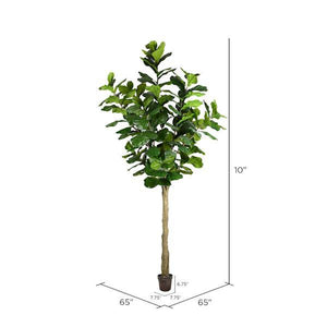 10' Artificial Fiddle Tree in Planter Pot 3