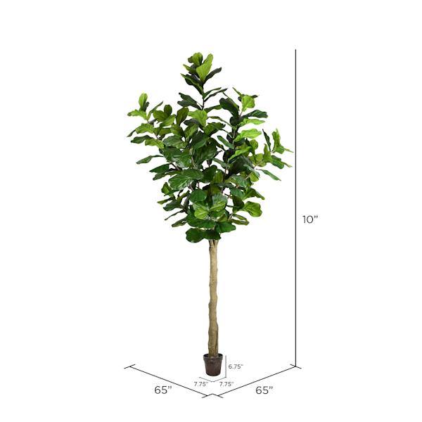 10' Artificial Fiddle Tree in Planter Pot 3