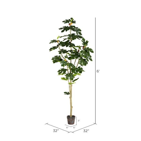 6' Artificial Fig Tree in Planter Pot 3