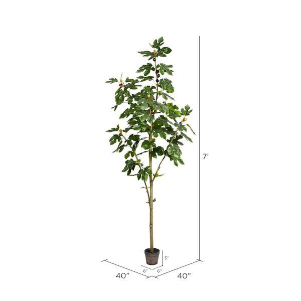7' Artificial Fig Tree in Planter Pot 3