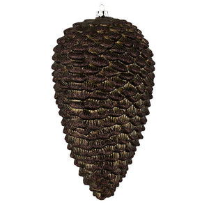 7" Gunmetal Matte Glitter Pine Cone Ornament (4 pack) 1