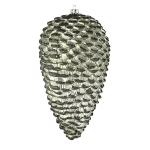 10" Wrought Iron Matte Glitter Pine Cone Ornament (2 pack) 1