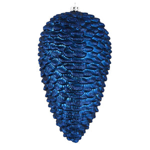 10" Midnight Blue Matte Glitter Pine Cone Ornament (2 pack) 1