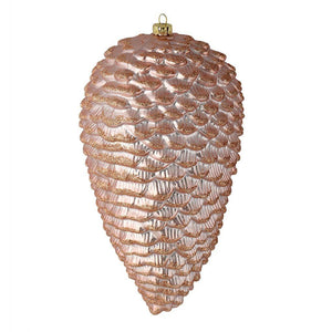 10" Rose Gold Matte Glitter Pine Cone Ornament (2 pack) 1