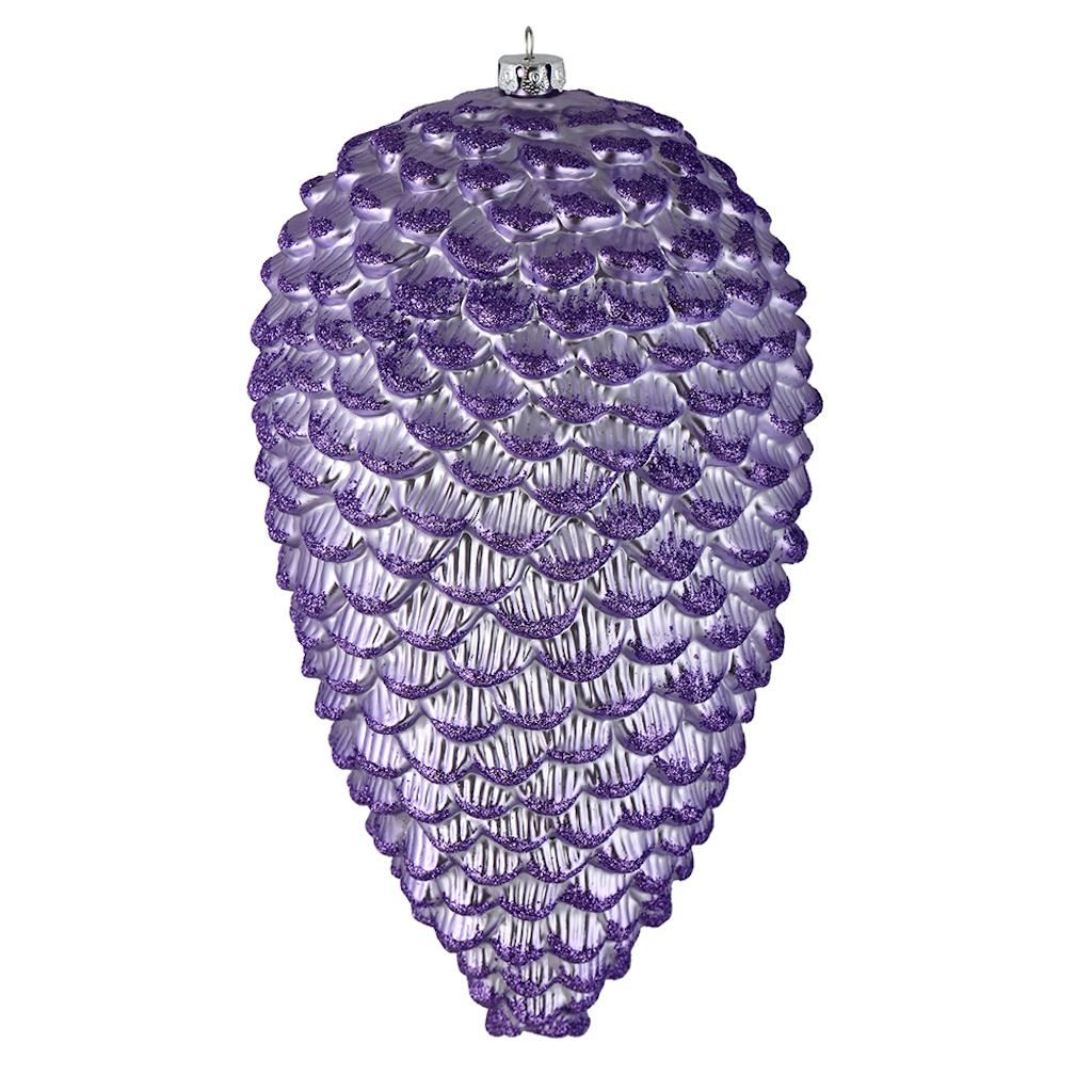 10" Lavender Matte Glitter Pine Cone Ornament (2 pack) 1