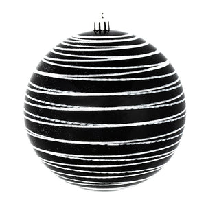 4" Black Candy Glitter Ball Ornament (4 pack) 1