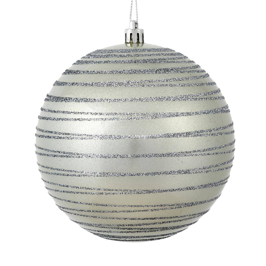4.75" Limestone Candy Glitter Ball Ornament (4 pack) 1