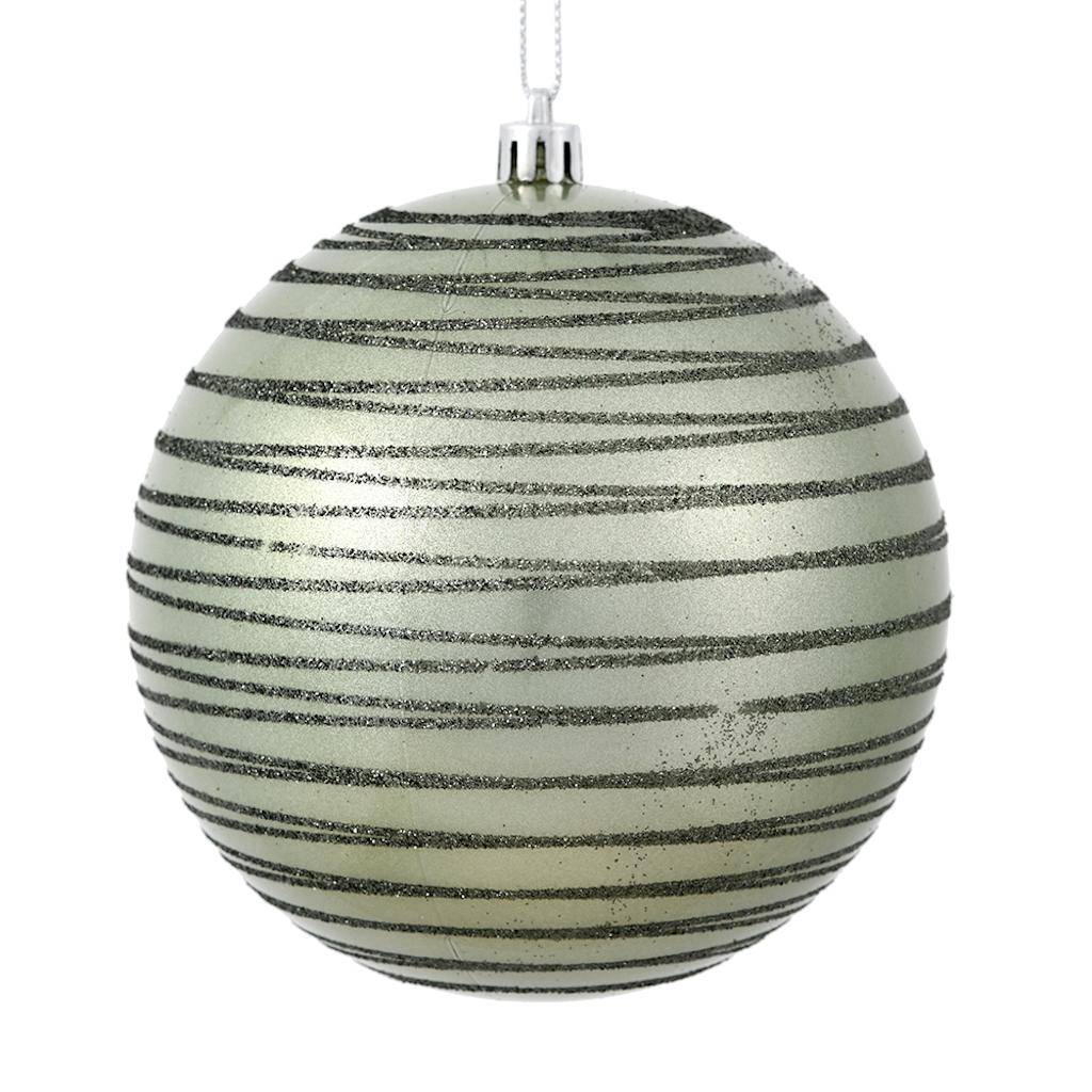 6" Wrought Iron Candy Glitter Ball Ornament (3 pack) 1
