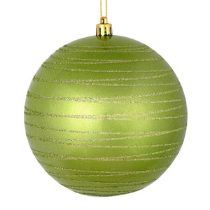 6" Celadon Candy Glitter Ball Ornament (3 pack) 1
