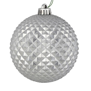 2.75" Silver Durian Glitter Ball Ornament (12 pack) 1