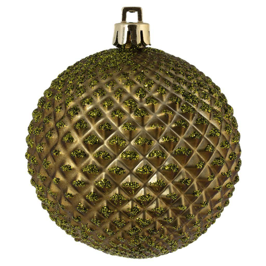 2.75" Olive Durian Glitter Ball Ornament (12 pack) 1