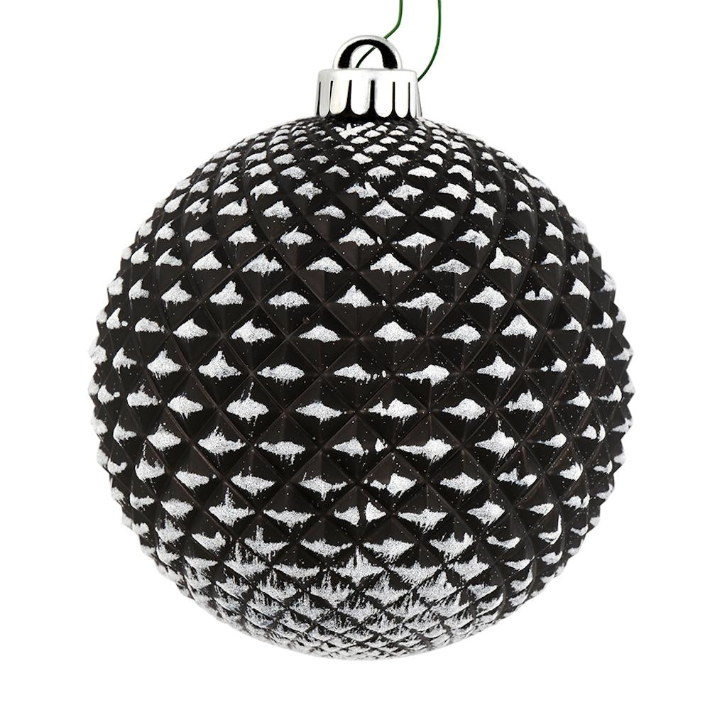 2.75" Black Durian Glitter Ball Ornament (12 pack) 1