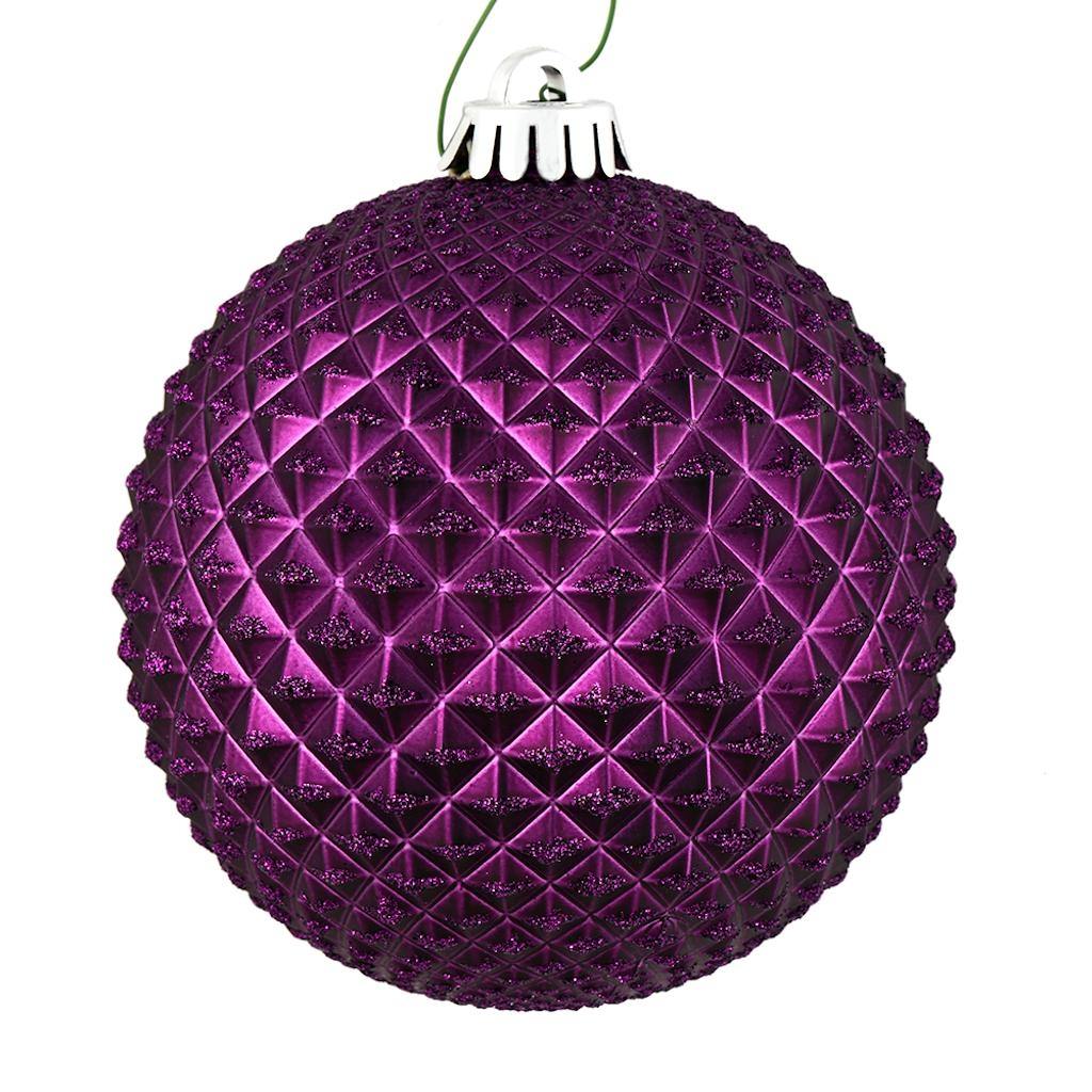 2.75" Plum Durian Glitter Ball Ornament (12 pack) 1