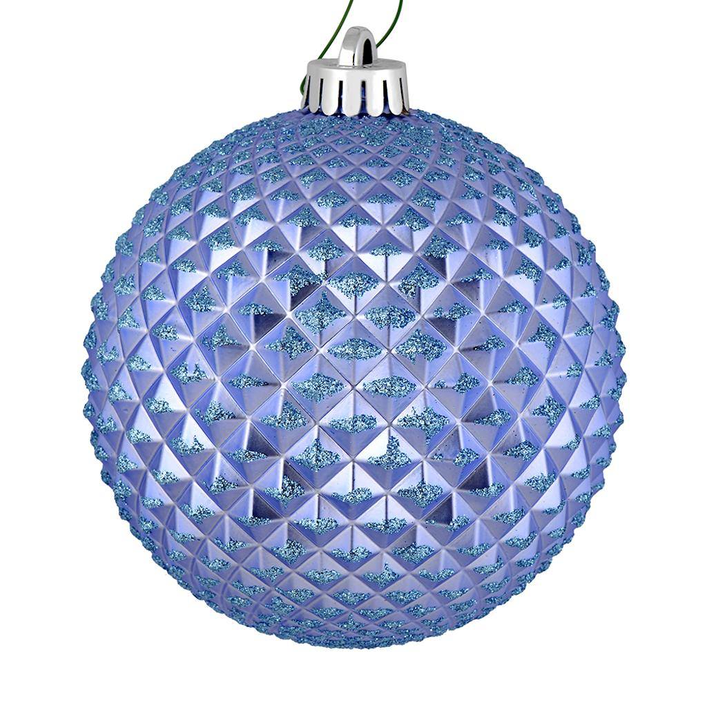 2.75" Periwinkle Durian Glitter Ball Ornament (12 pack) 1