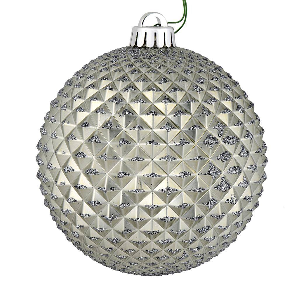 2.75" Pewter Durian Glitter Ball Ornament (12 pack) 1