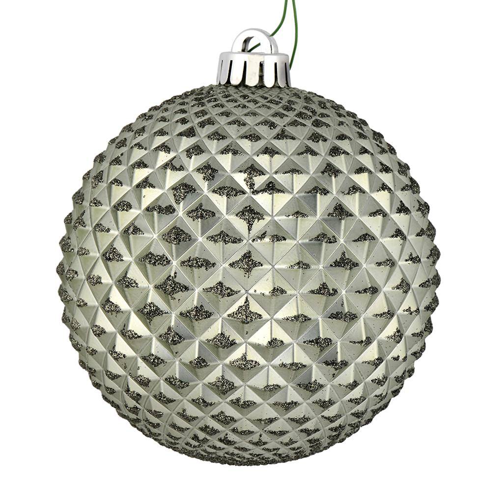 4" Wrought Iron Durian Glitter Ball Ornament (6 pack) 1