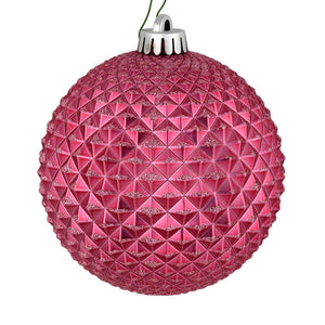 4" Mauve Durian Glitter Ball Ornament (6 pack) 1
