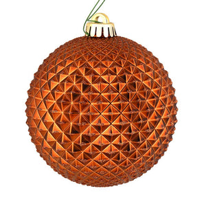 4" Copper Durian Glitter Ball Ornament (6 pack) 1