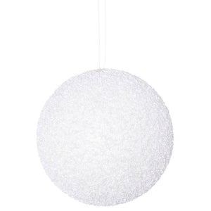 6" White Beaded Ball Ornament (4 pack) 1