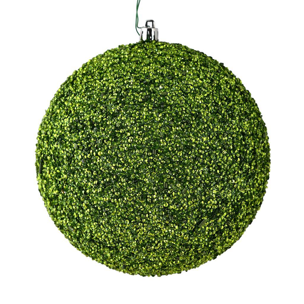 8" Olive Beaded Ball Ornament (2 pack) 1