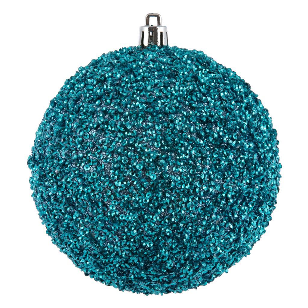 8" Periwinkle Beaded Ball Ornament (2 pack) 1