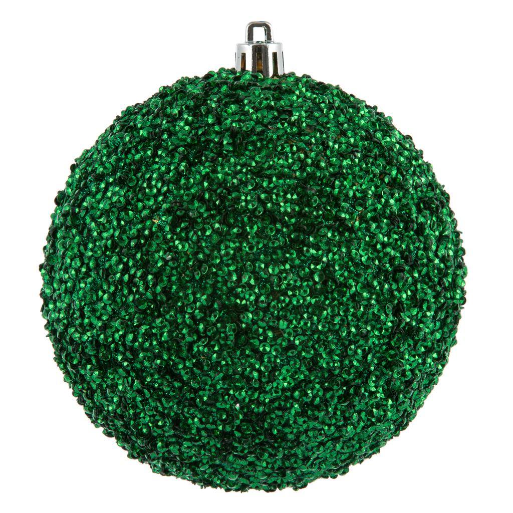 8" Seafoam Beaded Ball Ornament (2 pack) 1