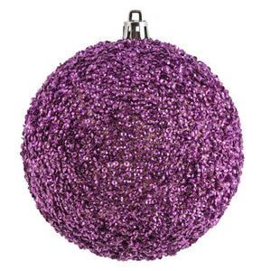 8" Mauve Beaded Ball Ornament (2 pack) 1