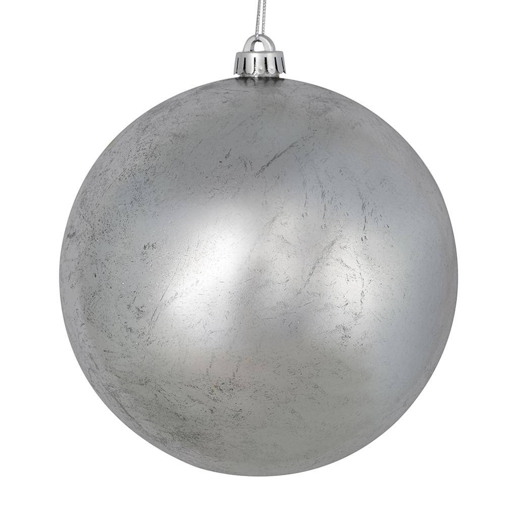 8" Silver Foil Finish Ball Ornament (2 pack) 1