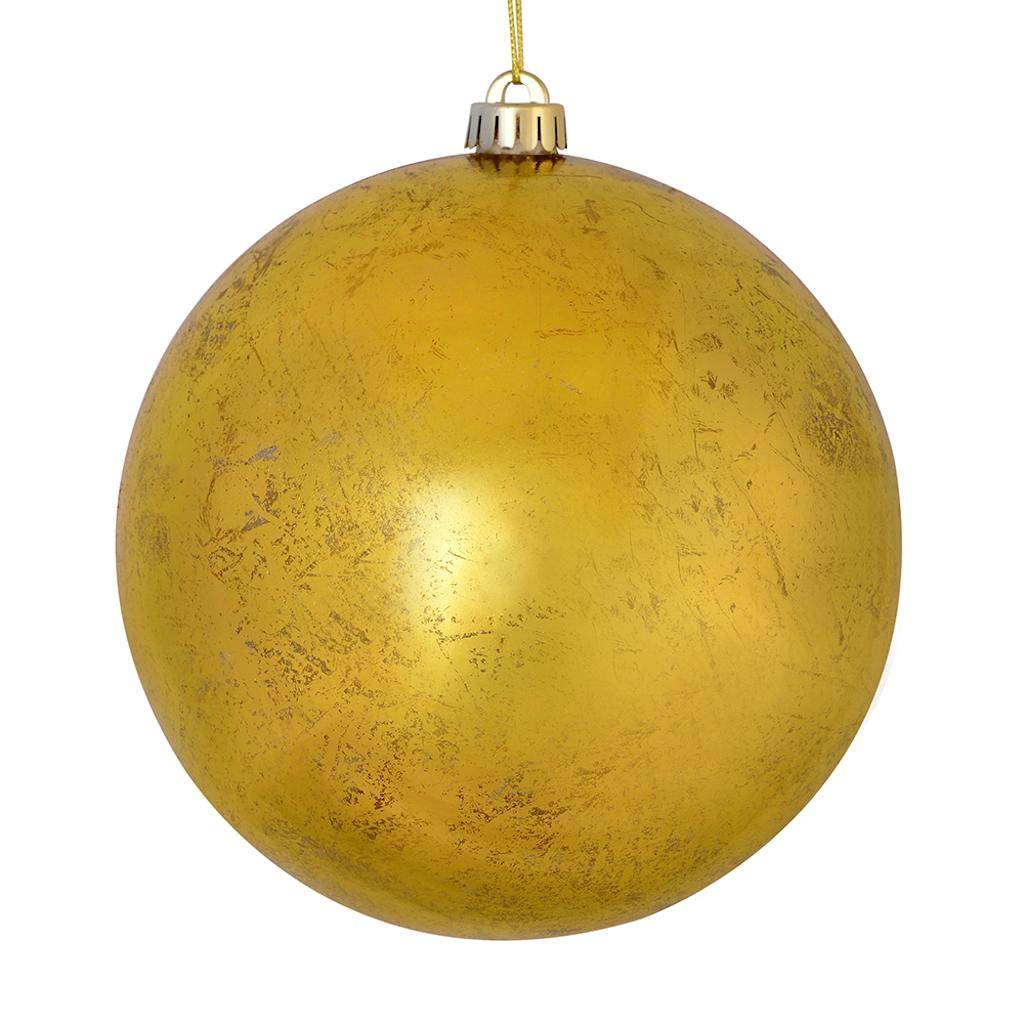 8" Gold Foil Finish Ball Ornament (2 pack) 1