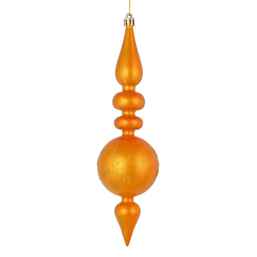 10" Antique Gold Candy Snowflake Finial Ornament (4 pack) 1