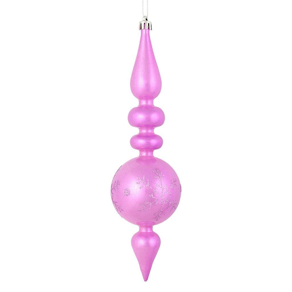 10" Orchid Candy Snowflake Finial Ornament (4 pack) 1