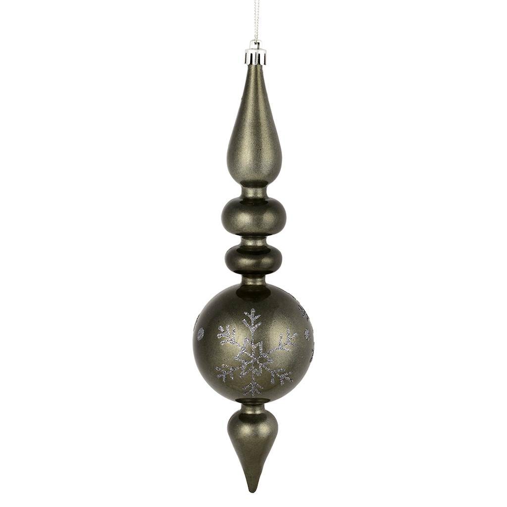 10" Pewter Candy Snowflake Finial Ornament (4 pack) 1