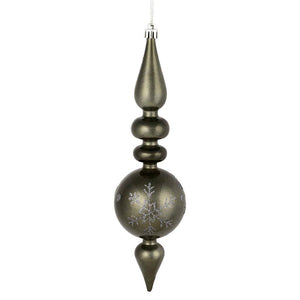 10" Pewter Candy Snowflake Finial Ornament (4 pack) 1