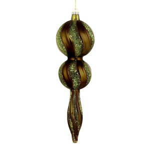 16.5" Olive Candy Glitter Finial Ornament 1