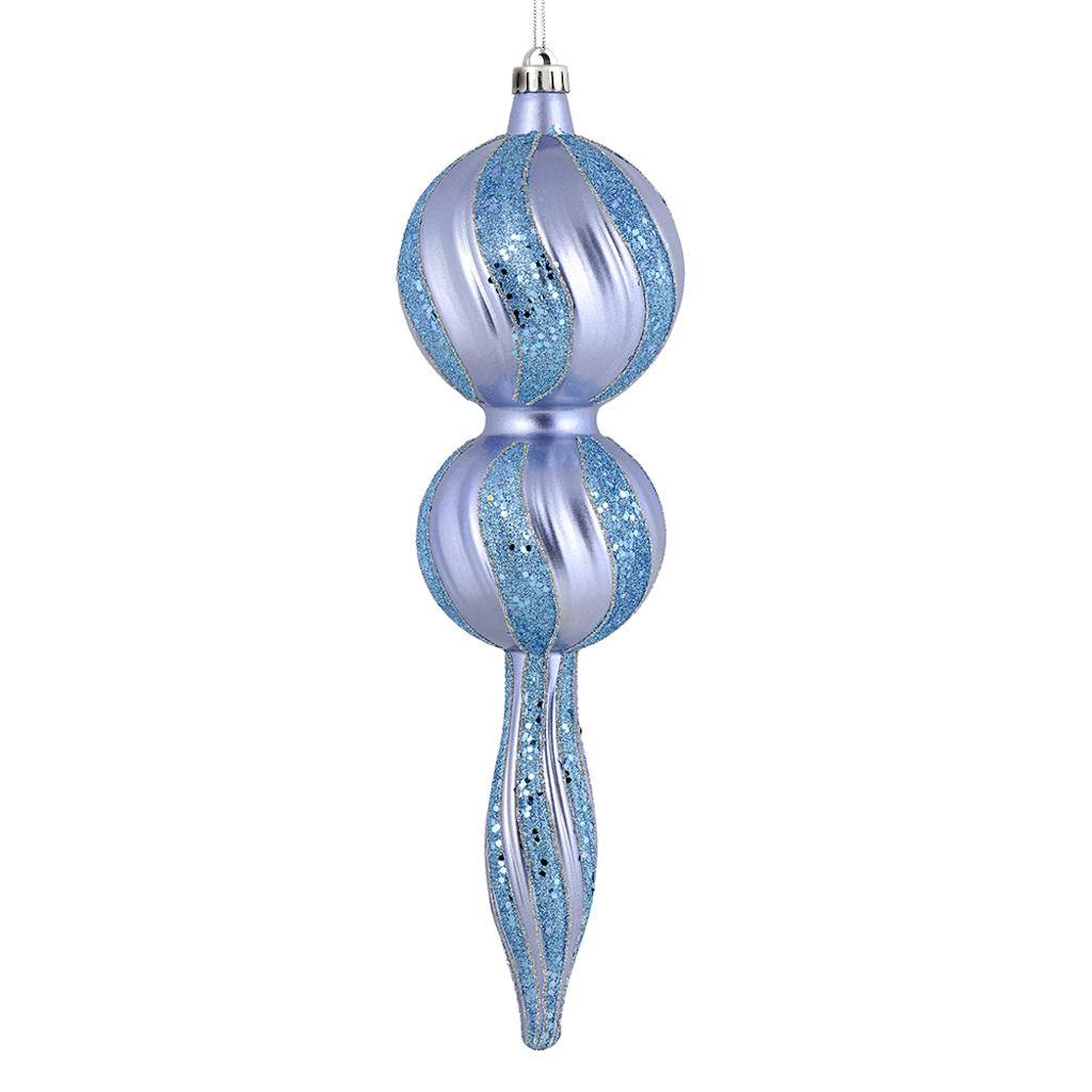 16.5" Periwinkle Candy Glitter Finial Ornament 1
