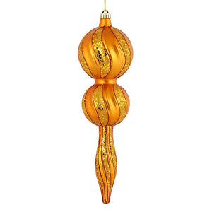 16.5" Antique Gold Candy Glitter Finial Ornament 1