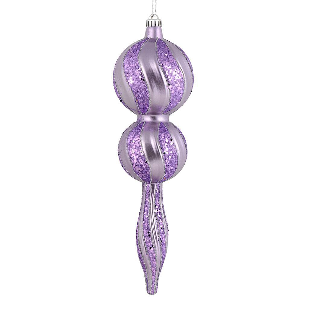 16.5" Lavender Candy Glitter Finial Ornament 1