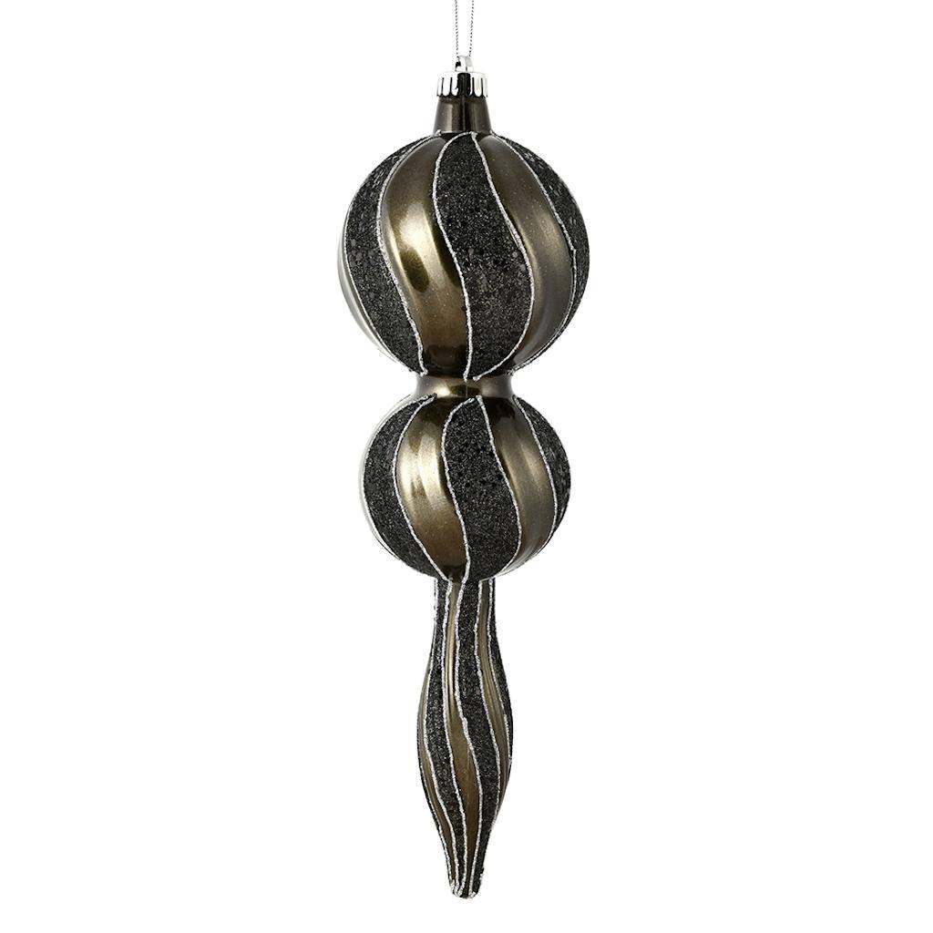 16.5" Pewter Candy Glitter Finial Ornament 1