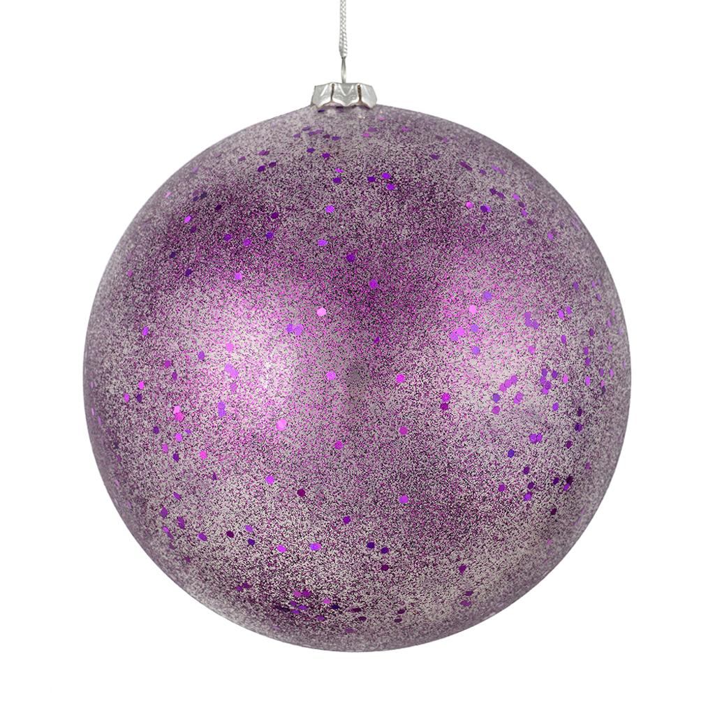 4.75" Plum Glitter Clear Ball Ornament (4 pack) 1