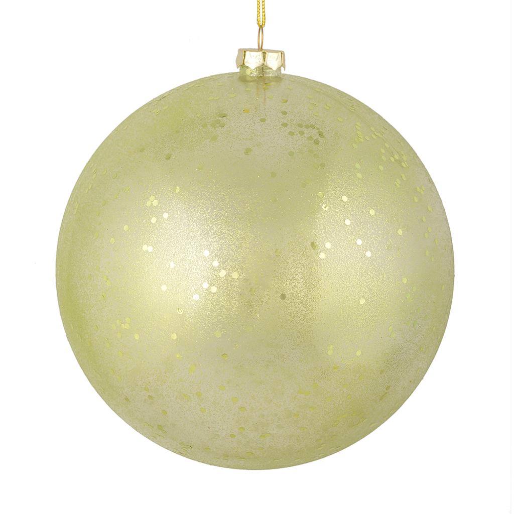 4.75" Celadon Glitter Clear Ball Ornament (4 pack) 1