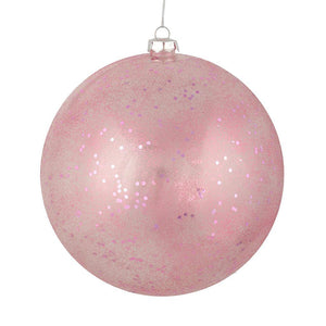 6" Mauve Glitter Clear Ball Ornament (4 pack) 1