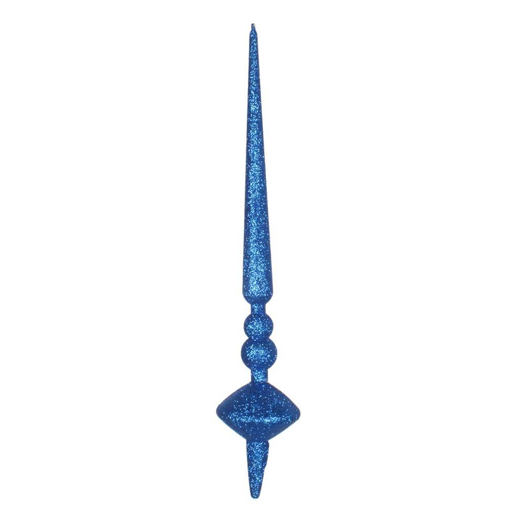 12" Blue Glitter Cupola Finial Ornament (3 pack) 1